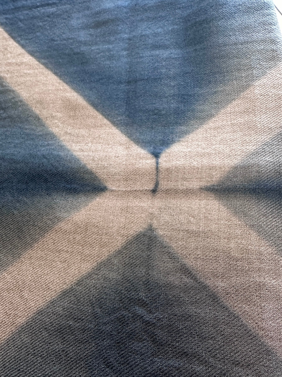 Suzusan Hand Woven Baby Wool Shawl - Itajime Shibori-www.Japan-Best.net-Japan-Best.net