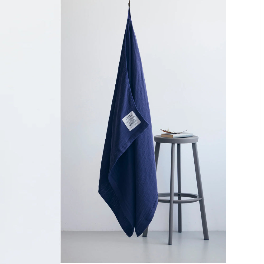 2.5-Ply Organic Gauze Bath Towel-Japan-Best.net-Navy-Japan-Best.net