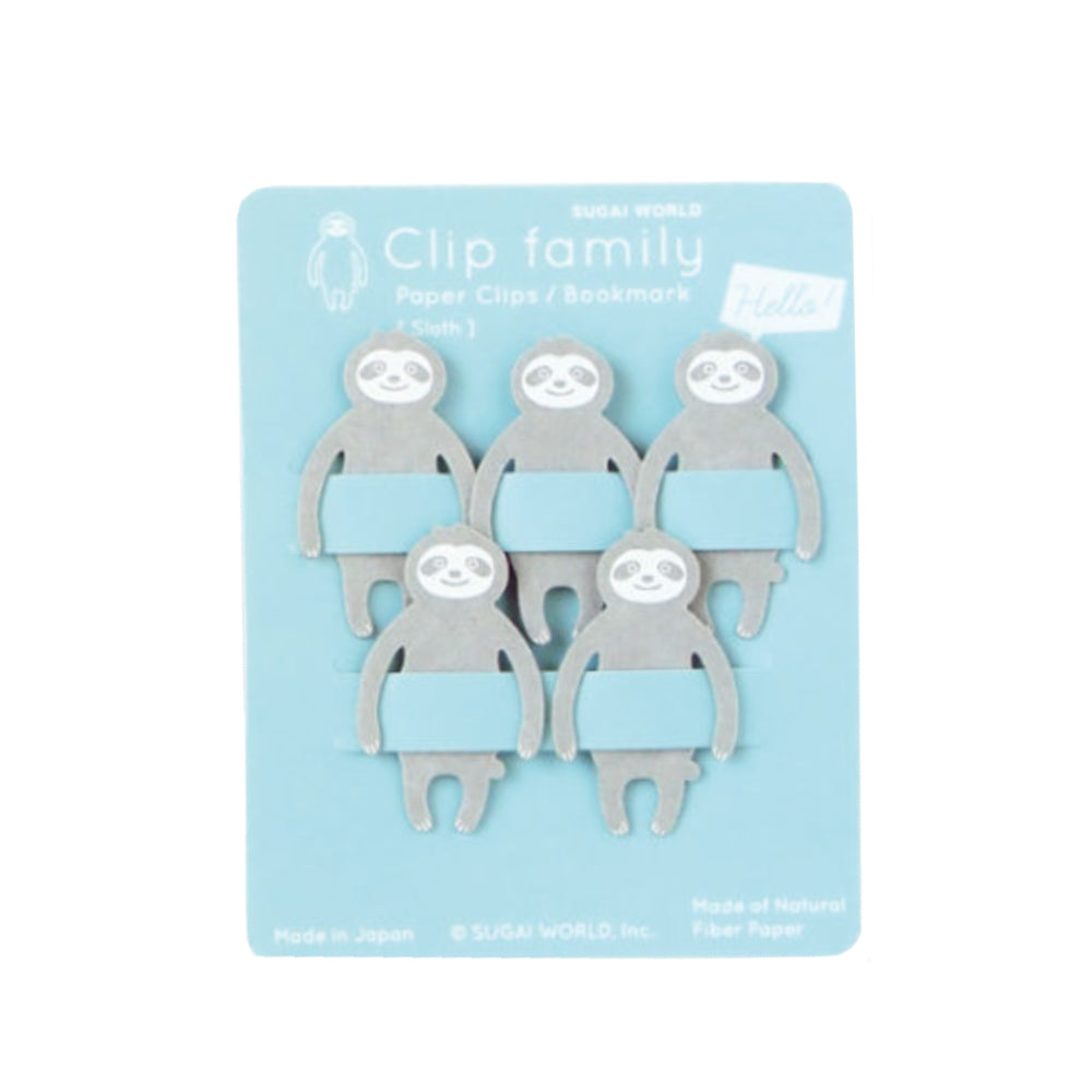Animal Family Bookmarks-Japan-Best.net-Sloth Clip-Japan-Best.net