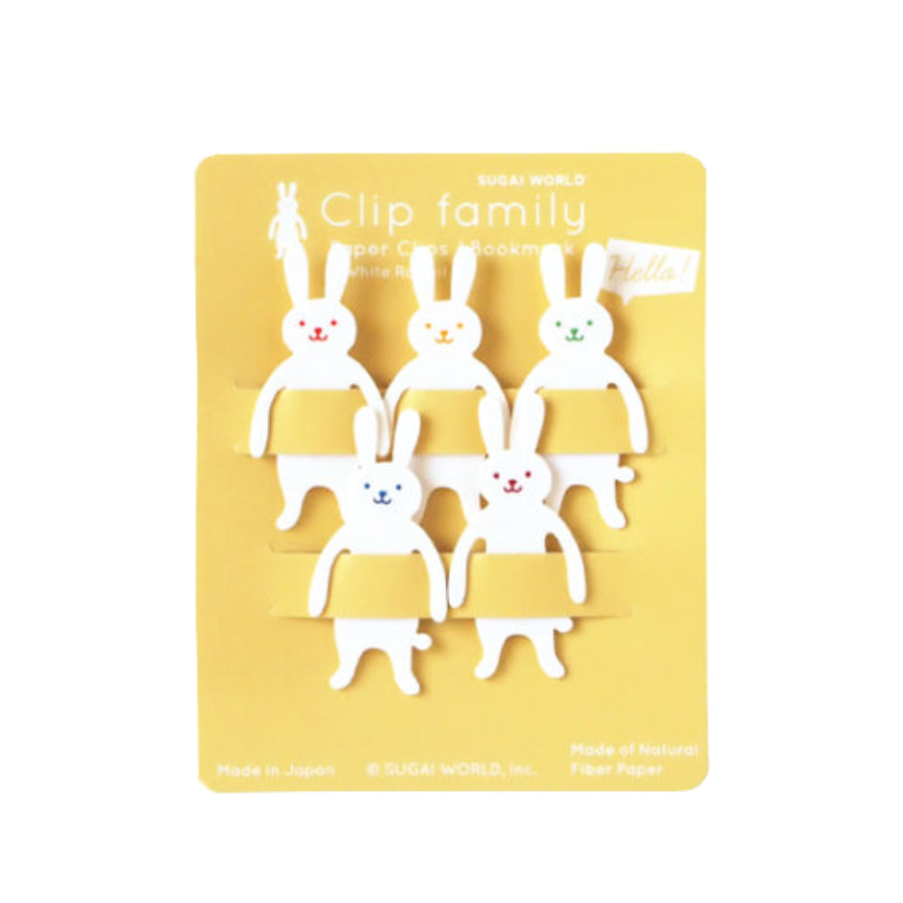 Animal Family Bookmarks-Japan-Best.net-White Rabbit Clip-Japan-Best.net