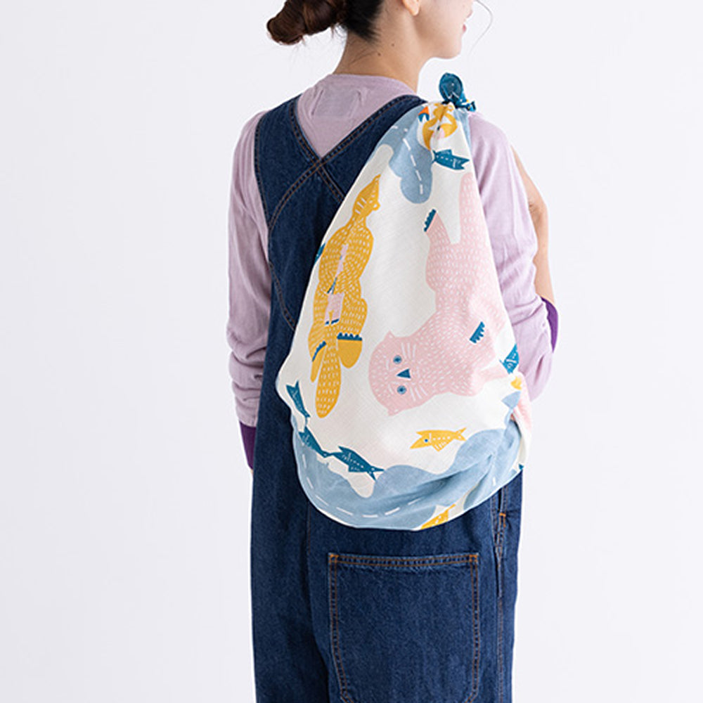 Furoshiki - Sea Otter Cream-www.Japan-Best.net-Japan-Best.net