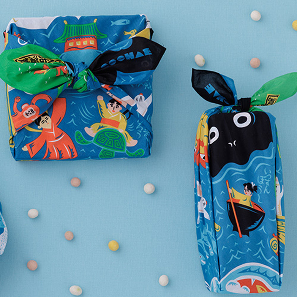 Furoshiki - The Sea Blue-www.Japan-Best.net-Japan-Best.net