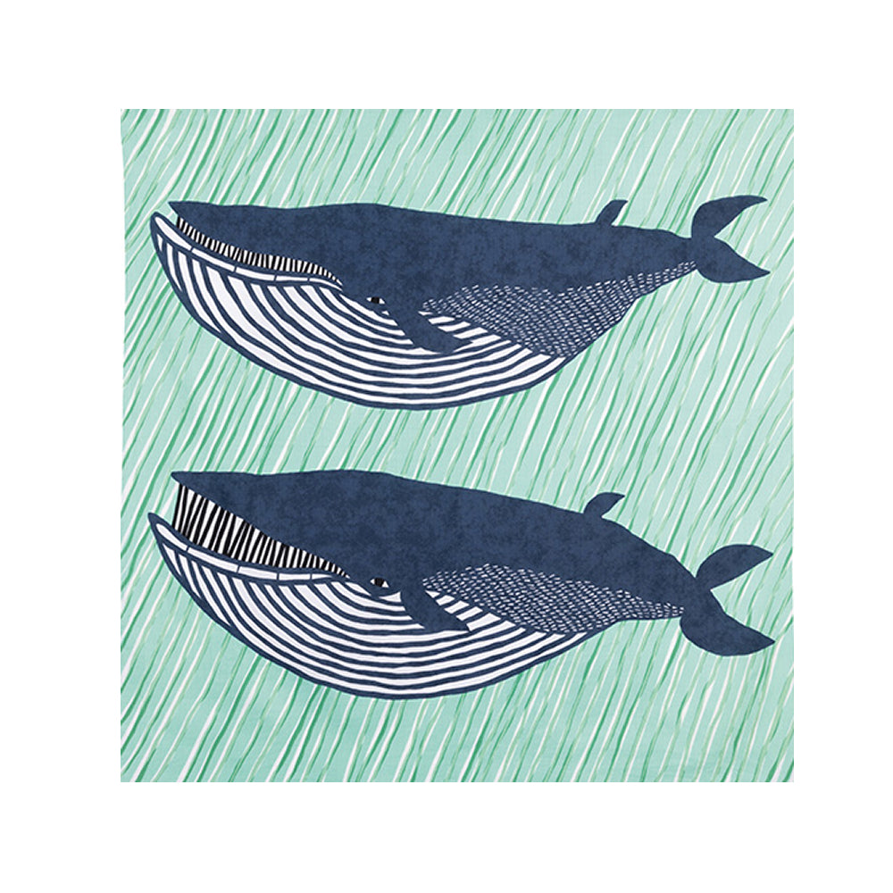 Furoshiki - Whale Green-www.Japan-Best.net-Japan-Best.net