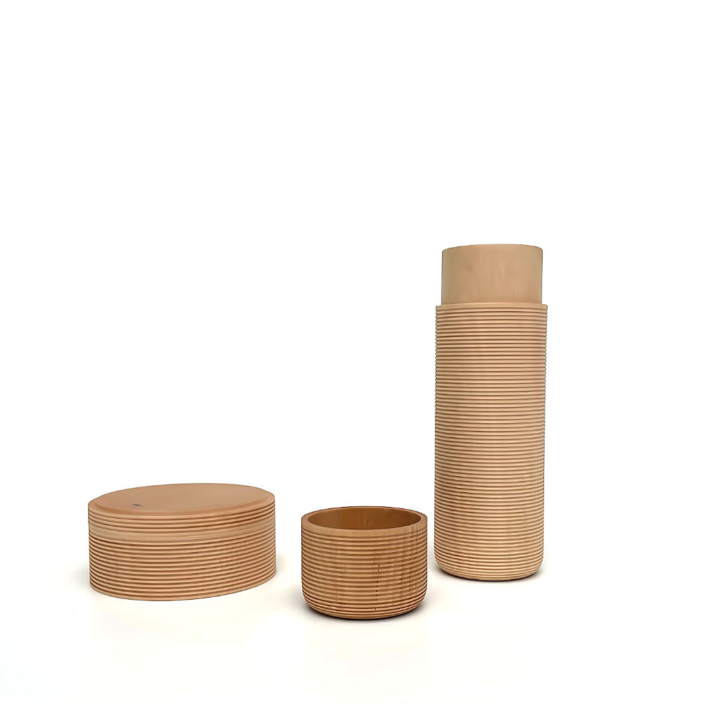 Karmi Wooden Tea Cannisters-Japan-Best.net-Small Flat Tea Canister-Japan-Best.net