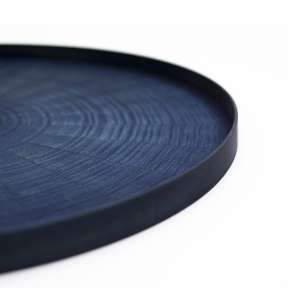 MORI KOUGEI Round Rays Tray L "Indigo Dyed"-Mori Kougei-Japan-Best.net