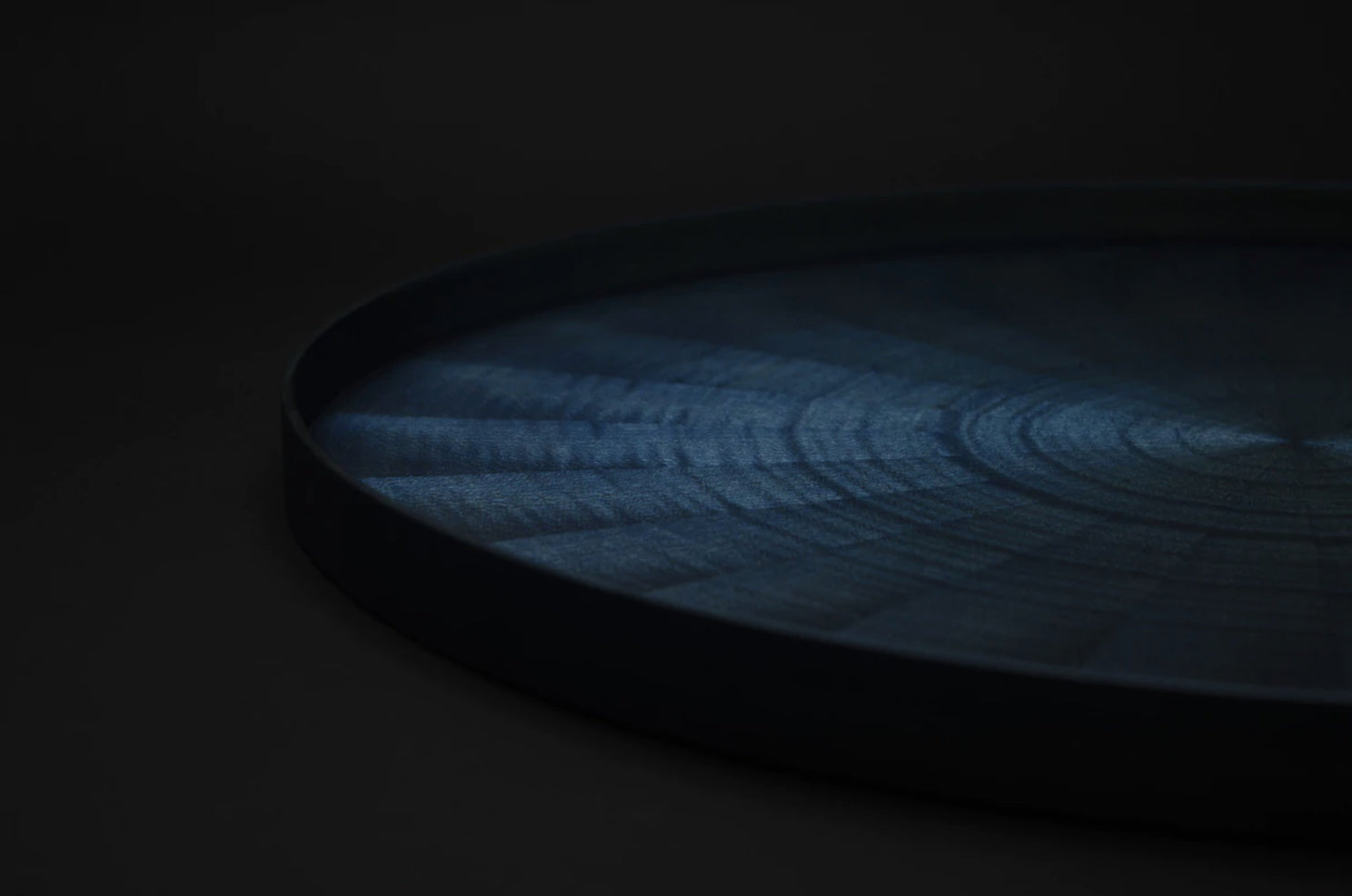 Round Rays Tray "Indigo Dyed" Large-Mori Kougei Wooden Trays-Japan-Best.net