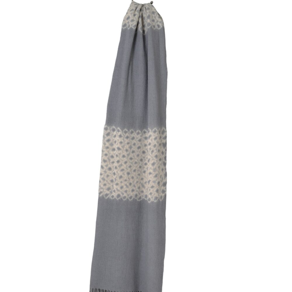 Suzusan Merino Wool Cashmere Hand Fringed Throw - Yatara Miura Shibori-www.Japan-Best.net-Japan-Best.net