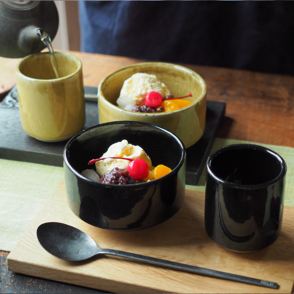 Minoware Tea Cups-www.Japan-Best.net-Setoguro - Black-Japan-Best.net