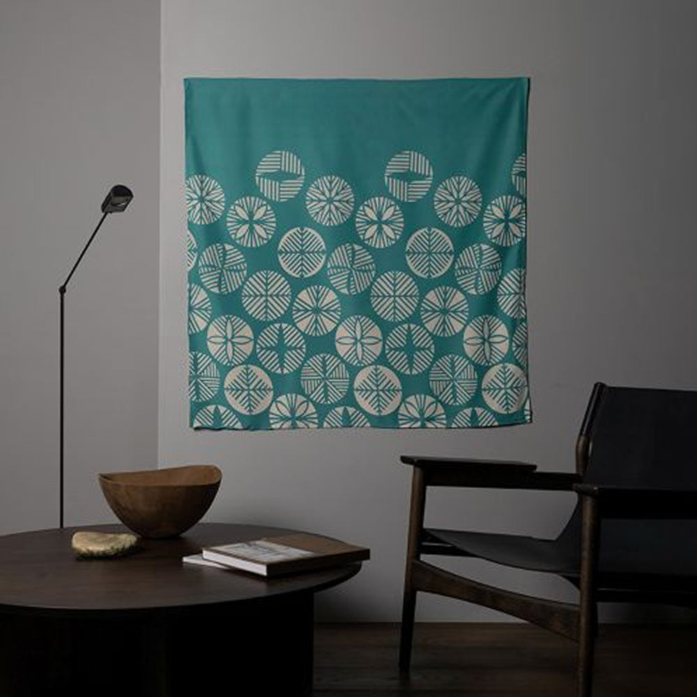 Water-repellent Reversible Furoshiki - Isa monyo Pine Blue Green/Dark Blue Gray-www.Japan-Best.net-Japan-Best.net