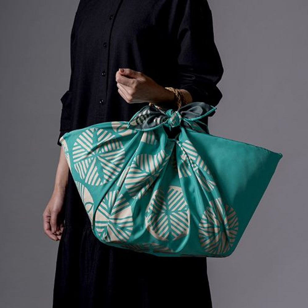 Water-repellent Reversible Furoshiki - Isa monyo Pine Blue Green/Dark Blue Gray-www.Japan-Best.net-Japan-Best.net