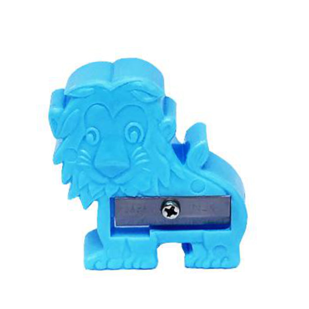 Showa Colours Animal Pencil Sharpener-Japan-Best.net-Lion-Blue-Japan-Best.net