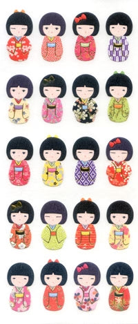 Stickers-www.Japan-Best.net-JP323 WASHI STICKERS JAPANESE GIRLS-Japan-Best.net