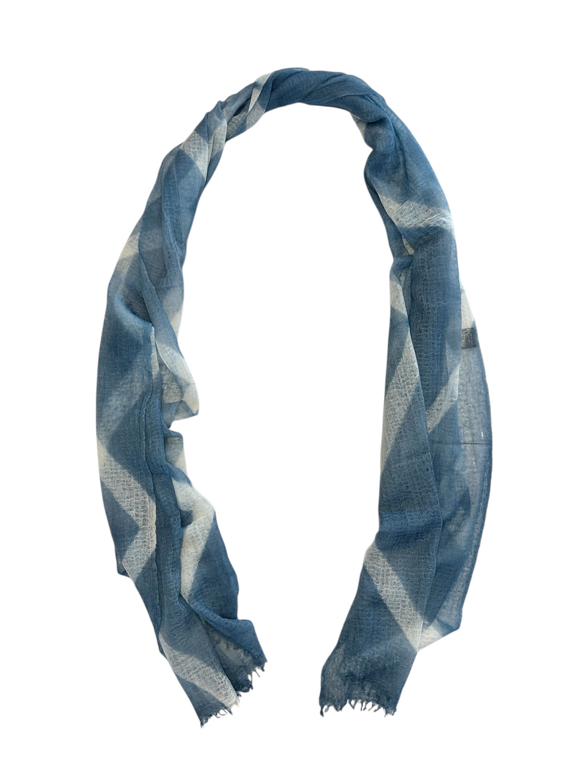 Suzusan Hand Woven Feather Weight Cashmere Shawl - Itajime Shibori-www.Japan-Best.net-Japan-Best.net