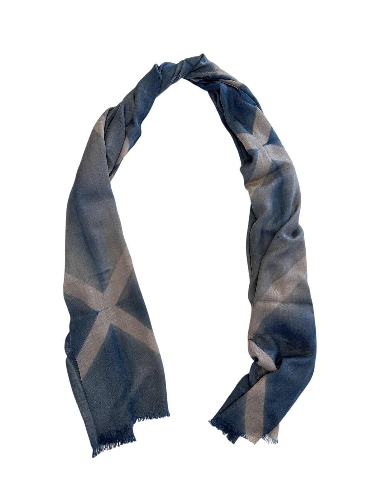 Suzusan Hand Woven Baby Wool Shawl - Itajime Shibori-www.Japan-Best.net-Japan-Best.net