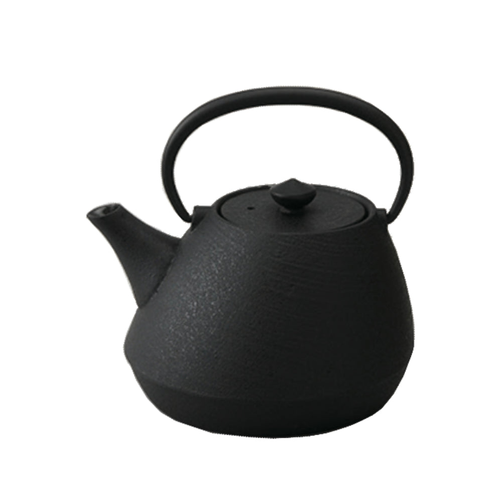 Cast Iron Slanted Tea Kettle Shiyaen-Chushin Kobo Iron Kettles-1.1L Kettle - Walnut Handle-Japan-Best.net