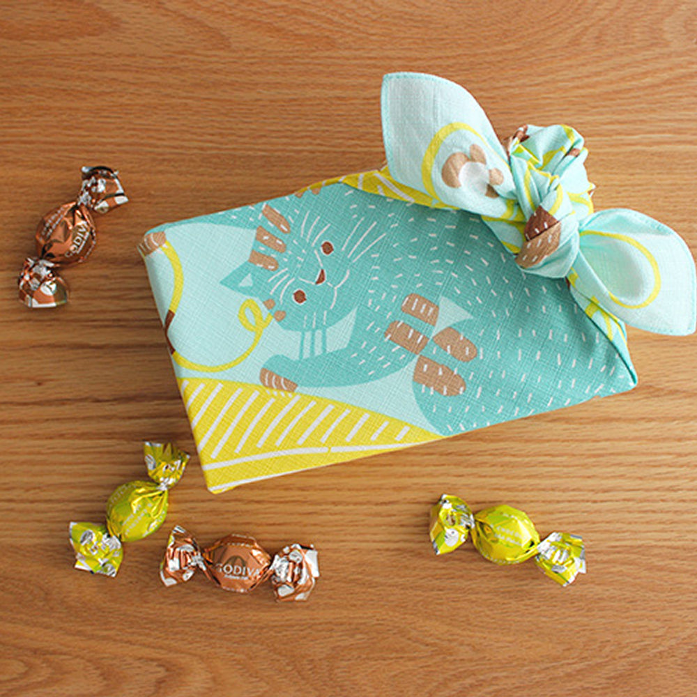 Furoshiki - Cat & Yarn-www.Japan-Best.net-Japan-Best.net