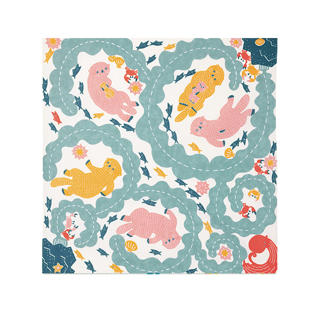Furoshiki - Sea Otter Cream-www.Japan-Best.net-Japan-Best.net
