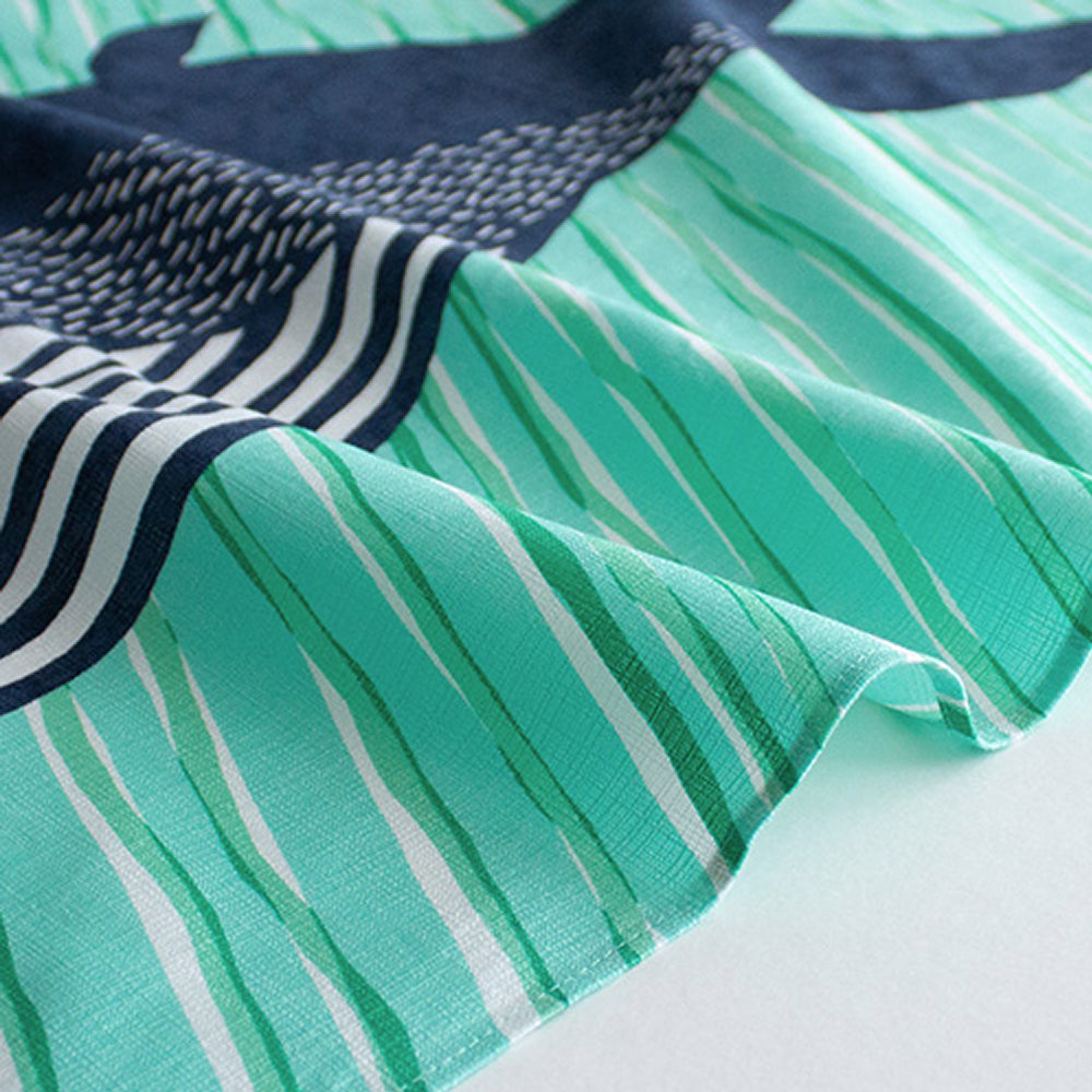 Furoshiki - Whale Green-www.Japan-Best.net-Japan-Best.net