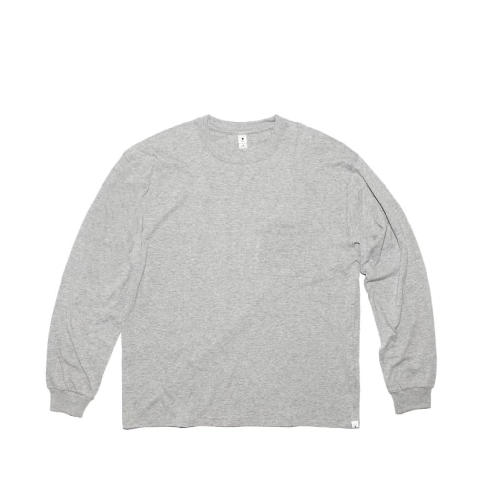 MocT - Long Sleeve Crew Neck Tee with Pocket : White, Grey, Navy-MOCT-Small-Grey-Japan-Best.net