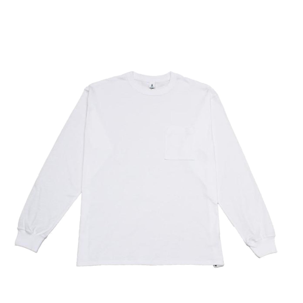 MocT - Long Sleeve Crew Neck Tee with Pocket : White, Grey, Navy-MOCT-Small-White-Japan-Best.net