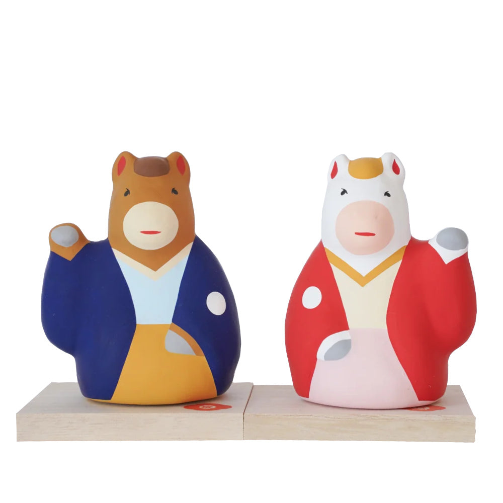 Maneki Uma: Beckoning Horse Pair-www.Japan-Best.net-Navy-Japan-Best.net