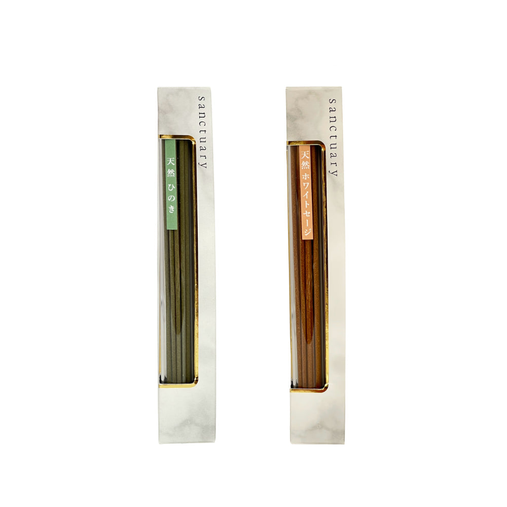 Sanctuary Purification Incense - Hinoki, White Sage + Brass incense holder-Japan-Best.net-Hinoki-Japan-Best.net