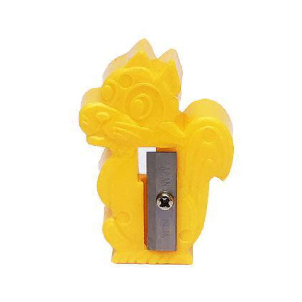 Showa Colours Animal Pencil Sharpener-Japan-Best.net-Squirrel-Yellow-Japan-Best.net