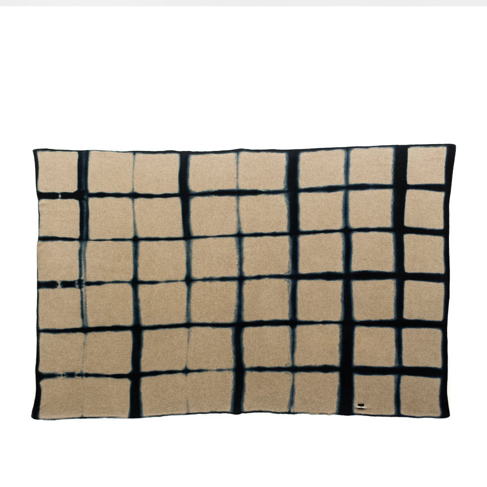 Suzusan Hand Woven Baby Alpaca Throw - Itajime Shibori-www.Japan-Best.net-Japan-Best.net